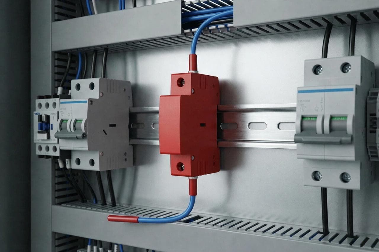 Safebox installé dans un tableau électrique - protection incendie électrique au Maroc